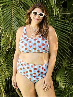 NWT Kitty & Vibe Two Piece Bathing Suit In Noor 🍅